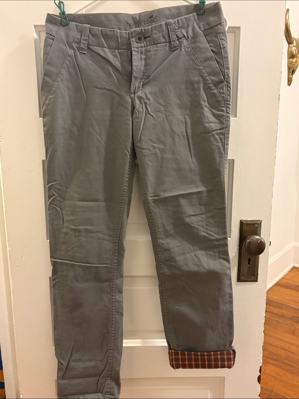 Horny Toad women’s medium Gray flannel lined Chino Pants